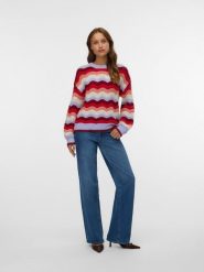 Vero Moda Sweter w kolorze czerwono-lawendowym rozmiar: XS. Czerwone swetry klasyczne damskie Vero Moda, s, z materiału, bez kołnierzyka. Za 113.99 zł.