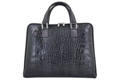 Torba na laptopa skórzana BARBERINI'S czarna 118/1-1. Czarne torby na laptopa Barberinis, bez wzorów, ze skóry, z tłoczeniem. Za 359.99 zł.