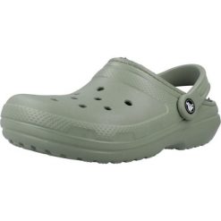 Sandały CROCS CLASSIC LINED CLOG Zielony. Zielone sandały damskie Crocs, bez wzorów, z gumy, bez obcasa, bez zapięcia. Za 344.00 zł.