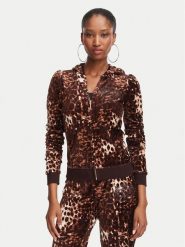 Juicy Couture Bluza Robyn JCWAS226338 Brązowy Slim Fit. Brązowe bluzy damskie Juicy Couture, xs, bez wzorów, z bawełny, bez kaptura. Za 449.99 zł.