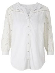 Heine Bluzka w kolorze białym rozmiar: 38. Białe bluzki damskie Heine, bez wzorów, z bawełny, bez kołnierzyka, bez ramiączek. Za 142.45 zł.