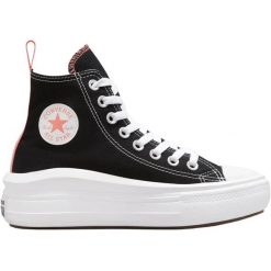Buty sportowe Converse Chuck Taylor All Star Move. Czarne obuwie trekkingowe damskie Converse, z materiału, bez zapięcia. Za 390.00 zł.