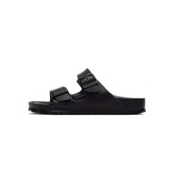 Klapki damskie Birkenstock Arizona W Eva. Czarne klapki damskie Birkenstock, bez wzorów, z materiału, bez obcasa, bez zapięcia. Za 149.00 zł.