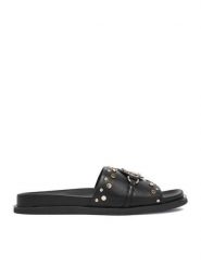Nine West Klapki EO-TL758-1 Czarny. Czarne klapki damskie Nine West, bez wzorów, ze skóry, bez obcasa, bez zapięcia. Za 219.99 zł.