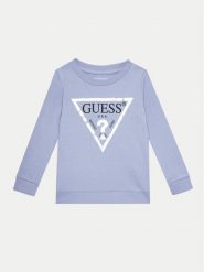 Guess Bluza K74Q12 KAUG0 Błękitny Regular Fit. Niebieskie bluzy dziewczęce Guess, z aplikacjami, z bawełny, bez ramiączek, bez kaptura. Za 79.99 zł.