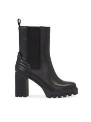 Calvin Klein Jeans Botki Platform Chelsea Lth Wn YW0YW01140 Czarny. Czarne botki damskie Calvin Klein Jeans, z jeansu, bez obcasa, na słupku, bez zapięcia. Za 809.65 zł.