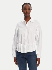 Elisabetta Franchi Koszula CA09852E2 100 Biały Regular Fit. Białe koszule damskie Elisabetta Franchi, bez wzorów, z bawełny, bez kołnierzyka, bez ramiączek. Za 799.99 zł.