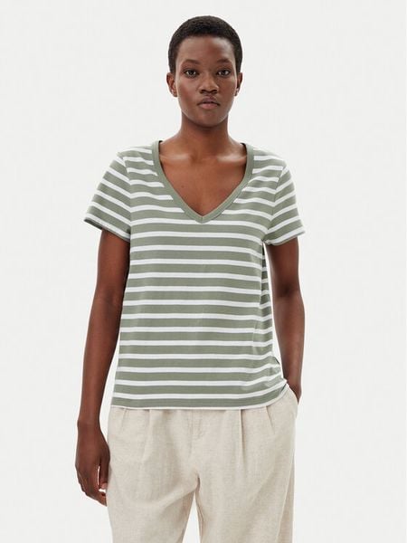 Gap T-Shirt 721625-01 Zielony Regular Fit. Zielone t-shirty damskie GAP, m, bez wzorów, z bawełny, bez kołnierzyka. Za 59.99 zł.