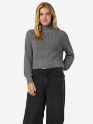 Noisy may Sweter w kolorze szarym rozmiar: S. Szare swetry klasyczne damskie Noisy may, s, ze splotem, bez kołnierzyka. Za 56.66 zł.