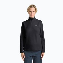 Bluza trekkingowa damska Jack Wolfskin Taunus Hz. Czarne bluzy damskie Jack Wolfskin, bez wzorów, bez kaptura. Za 179.99 zł.