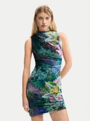 Desigual Sukienka letnia Carrington 26SWVK40 Zielony Slim Fit. Zielone sukienki damskie Desigual, bez wzorów, z syntetyku, bez ramiączek. Za 429.99 zł.