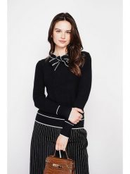 C& Jo Sweter w kolorze czarno-białym rozmiar: 36. Białe swetry klasyczne damskie C& Jo, z kaszmiru, bez kołnierzyka. Za 162.49 zł.