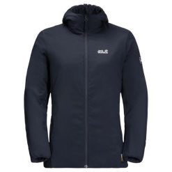 Damska Kurtka Atmos. Niebieskie kurtki damskie Jack Wolfskin, l, bez wzorów, z materiału, z kapturem. Za 640.99 zł.