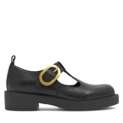 Półbuty GINO ROSSI. Czarne półbuty damskie Gino Rossi, bez wzorów, bez obcasa, na płaskiej podeszwie, bez zapięcia. Za 287.99 zł.