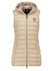 Geographical Norway Kamizelka pikowana "Vatikabadge" w kolorze beżowym rozmiar: XXL. Brązowe kamizelki damskie Geographical Norway, xxl, bez wzorów, bez kaptura. Za 144.92 zł.