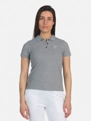 ROSSIGNOL Koszulka polo "Logo" w kolorze szarym rozmiar: S. Szare koszulki damskie Rossignol, s, bez wzorów, bez kołnierzyka, bez ramiączek. Za 157.35 zł.