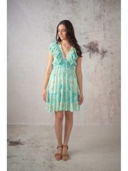 Lula Natura Sukienka w kolorze turkusowym rozmiar: onesize. Niebieskie sukienki damskie Lula Natura, bez wzorów, z wiskozy, bez ramiączek. Za 176.45 zł.