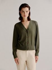Josephine & Co Kardigan "August" w kolorze khaki rozmiar: M. Brązowe kardigany damskie Josephine & Co, m, bez wzorów, z wełny. Za 152.99 zł.