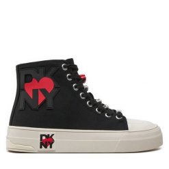 Trampki DKNY. Czarne trampki damskie DKNY, bez wzorów, bez zapięcia. Za 379.99 zł.
