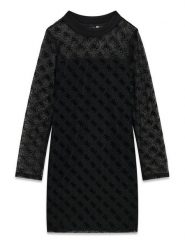 Guess Sukienka codzienna J6YK04 K3957 Czarny Regular Fit. Czarne sukienki dziewczęce Guess, z aplikacjami, z syntetyku, bez ramiączek, proste. Za 284.99 zł.