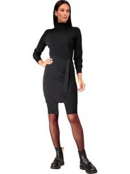 Heine Sukienka w kolorze czarnym rozmiar: 48. Czarne sukienki damskie Heine, bez wzorów, bez ramiączek. Za 91.77 zł.