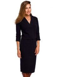 Stylove Sukienka w kolorze grantowym rozmiar: L. Niebieskie sukienki damskie Stylove, bez wzorów, z bawełny, bez ramiączek. Za 264.95 zł.