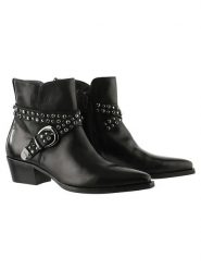 Högl Skórzane botki "Tyla" w kolorze czarnym rozmiar: 38. Czarne botki damskie Högl, eleganckie, bez obcasa, bez zapięcia. Za 591.60 zł.