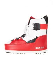 Moon Boot Kozaki zimowe w kolorze biało-czerwono-czarnym rozmiar: 39-40. Białe kozaki damskie Moon Boot, na zimę, z materiału, bez obcasa, bez zapięcia. Za 333.81 zł.