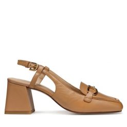 Czółenka Geox. Brązowe czółenka damskie Geox, bez wzorów, bez obcasa. Za 399.99 zł.
