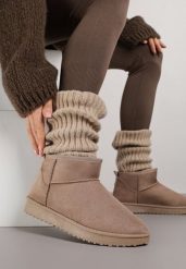 Ciemnobeżowe Krótkie Śniegowce Zozaline. Brązowe śniegowce damskie Born2be, z jeansu. Za 69.99 zł.