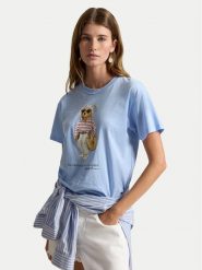 Polo Ralph Lauren T-Shirt 211A12734001 Niebieski jasny Relaxed Fit. Niebieskie t-shirty damskie Polo Ralph Lauren, s, bez wzorów, z bawełny, bez kołnierzyka. Za 719.99 zł.