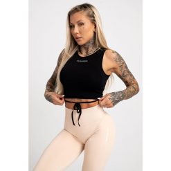Top fitness damski Gym Glamour wiązany. Białe koszulki sportowe damskie GYM GLAMOUR, m, bez wzorów, bez ramiączek, na fitness i siłownię. Za 99.99 zł.