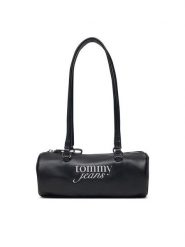 Tommy Jeans Torebka Tjw Bold Script Shoulder Barrel AW0AW19055 Czarny. Czarne torebki klasyczne damskie Tommy Jeans, z jeansu, bez dodatków. Za 409.99 zł.