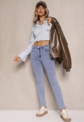 Jasnoniebieskie Jeansy z Bawełną Typu Skinny Novanisse. Niebieskie jeansy damskie Renee, bez wzorów, z bawełny. Za 59.99 zł.
