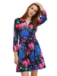 Orsay Sukienka w kolorze czarno-różowo-niebieskim rozmiar: 40. Czarne sukienki damskie Orsay, bez wzorów, z tkaniny, bez ramiączek. Za 96.37 zł.