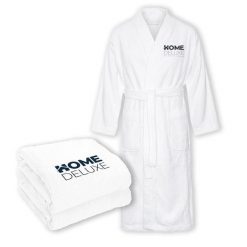Sauna NOA XL. Białe szlafroki damskie HOME DELUXE, bez wzorów, z bawełny, bez kaptura. Za 292.00 zł.