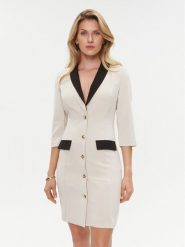 Rinascimento Sukienka codzienna CFC0019257002 Beżowy Slim Fit. Brązowe sukienki damskie Rinascimento, bez wzorów, z syntetyku, bez ramiączek. Za 419.99 zł.