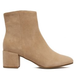 Botki HÖGL. Brązowe botki damskie Högl, bez obcasa, na słupku, bez zapięcia. Za 749.99 zł.