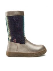 Nelli Blu Kozaki CM211224-12 Złoty. Żółte kozaki dziewczęce Nelli Blu, bez wzorów, ze skóry, bez obcasa, bez zapięcia. Za 89.99 zł.