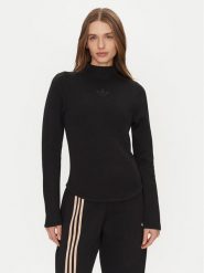 Adidas Bluzka Structured Interlock JJ0937 Czarny Slim Fit. Czarne bluzki damskie Adidas, s, bez wzorów, z bawełny, bez kołnierzyka, bez ramiączek. Za 169.99 zł.