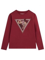 Guess Bluzka J5BI13 J1314 Czerwony Regular Fit. Czerwone bluzki i koszule dziewczęce Guess, z aplikacjami, z bawełny, bez kołnierzyka, bez ramiączek. Za 79.99 zł.