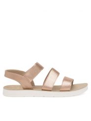 Nelli Blu Sandały P1119007K Złoty. Żółte sandały dziewczęce Nelli Blu, z materiału, bez obcasa, bez zapięcia. Za 49.99 zł.