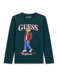 Guess Bluzka L6BI11 K5732 Zielony Regular Fit. Zielone t-shirty i koszulki chłopięce Guess, z aplikacjami, z bawełny, bez kołnierzyka, bez ramiączek. Za 114.99 zł.