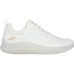 Buty Skechers Bobs Geo How Marvelous, Kobiety. Białe obuwie sportowe casual damskie Skechers, ze skóry ekologicznej, bez zapięcia. Za 390.00 zł.