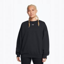Bluza Damska Sportowa Under Armour Rival Fleece OS Crew. Czarne bluzy damskie Under Armour, bez wzorów, bez kaptura. Za 118.99 zł.