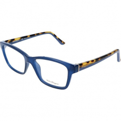 Oprawki "SF2721" w kolorze niebiesko-brązowym. Brązowe okulary przeciwsłoneczne damskie Carrera, Ferragamo. W wyprzedaży za 249.95 zł.