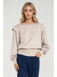 Nife Bluza w kolorze beżowym rozmiar: 42. Brązowe bluzy damskie Nife, bez wzorów, bez kaptura. Za 156.61 zł.