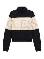 Guess Golf J6BR04 Z1338 Czarny Regular Fit. Czarne swetry dziewczęce Guess, z aplikacjami, z bawełny, bez kołnierzyka, bez ramiączek. Za 214.99 zł.