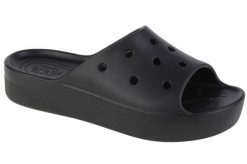 Klapki Crocs Classic Platform Slide Z Klapkami Damskie. Czarne klapki damskie Crocs, bez wzorów, z materiału, bez obcasa, na platformie, bez zapięcia. Za 304.00 zł.