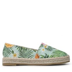 Espadryle DeeZee. Zielone espadryle damskie DeeZee, bez wzorów, bez obcasa. Za 89.99 zł.